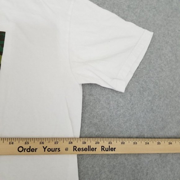 Volcom Shirt Mens Medium White Short Sleeve Crew Neck Casual Camouflage Logo - Picture 9 of 9